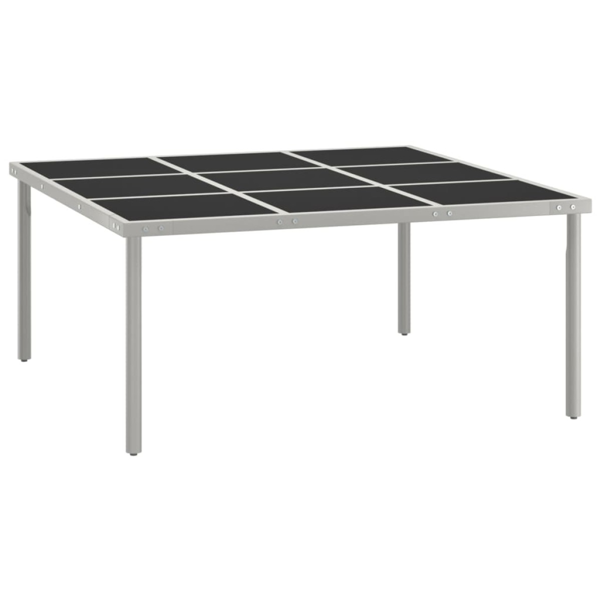 vidaXL Τραπεζαρία Κήπου 170 x 170 x 74,5 εκ. από Ατσάλι / Γυαλί