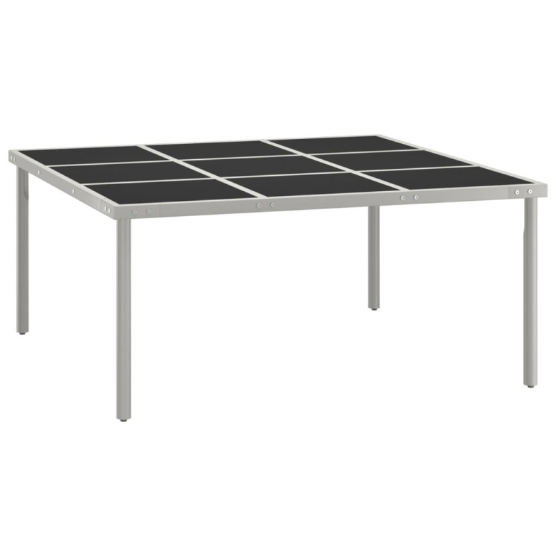 vidaXL Τραπεζαρία Κήπου 170 x 170 x 74,5 εκ. από Ατσάλι / Γυαλί