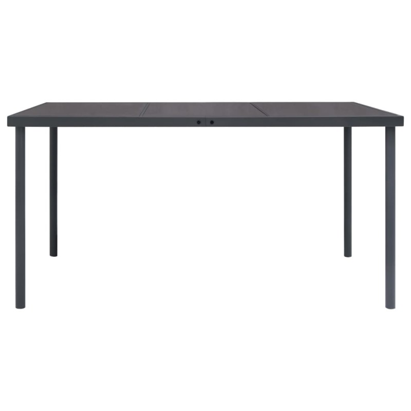 vidaXL Τραπεζαρία Εξωτερικού Χώρου Ανθρακί 150 x 90 x 74 εκ. Ατσάλινη