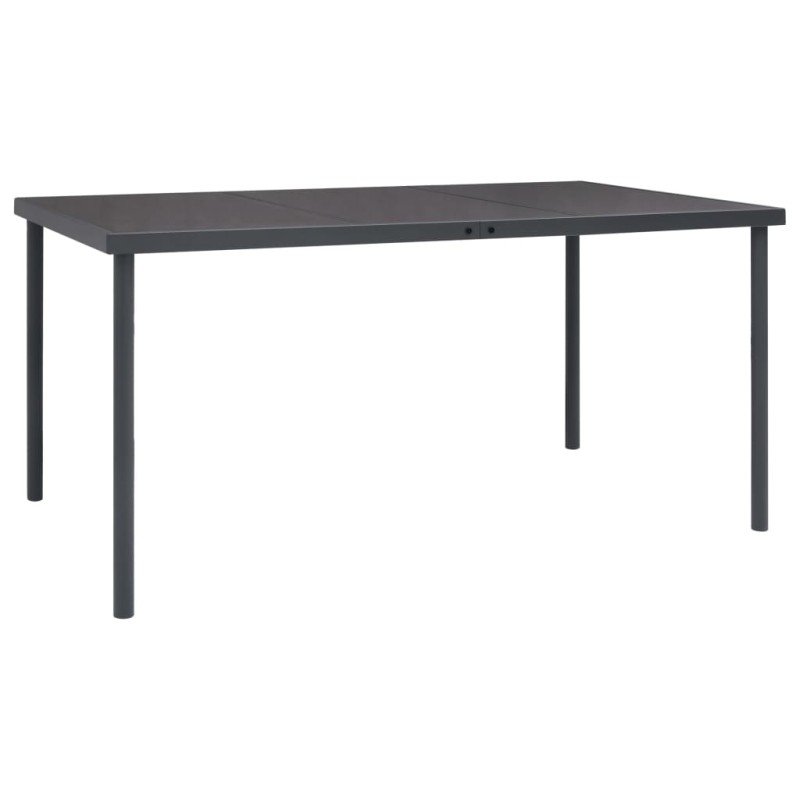 vidaXL Τραπεζαρία Εξωτερικού Χώρου Ανθρακί 150 x 90 x 74 εκ. Ατσάλινη
