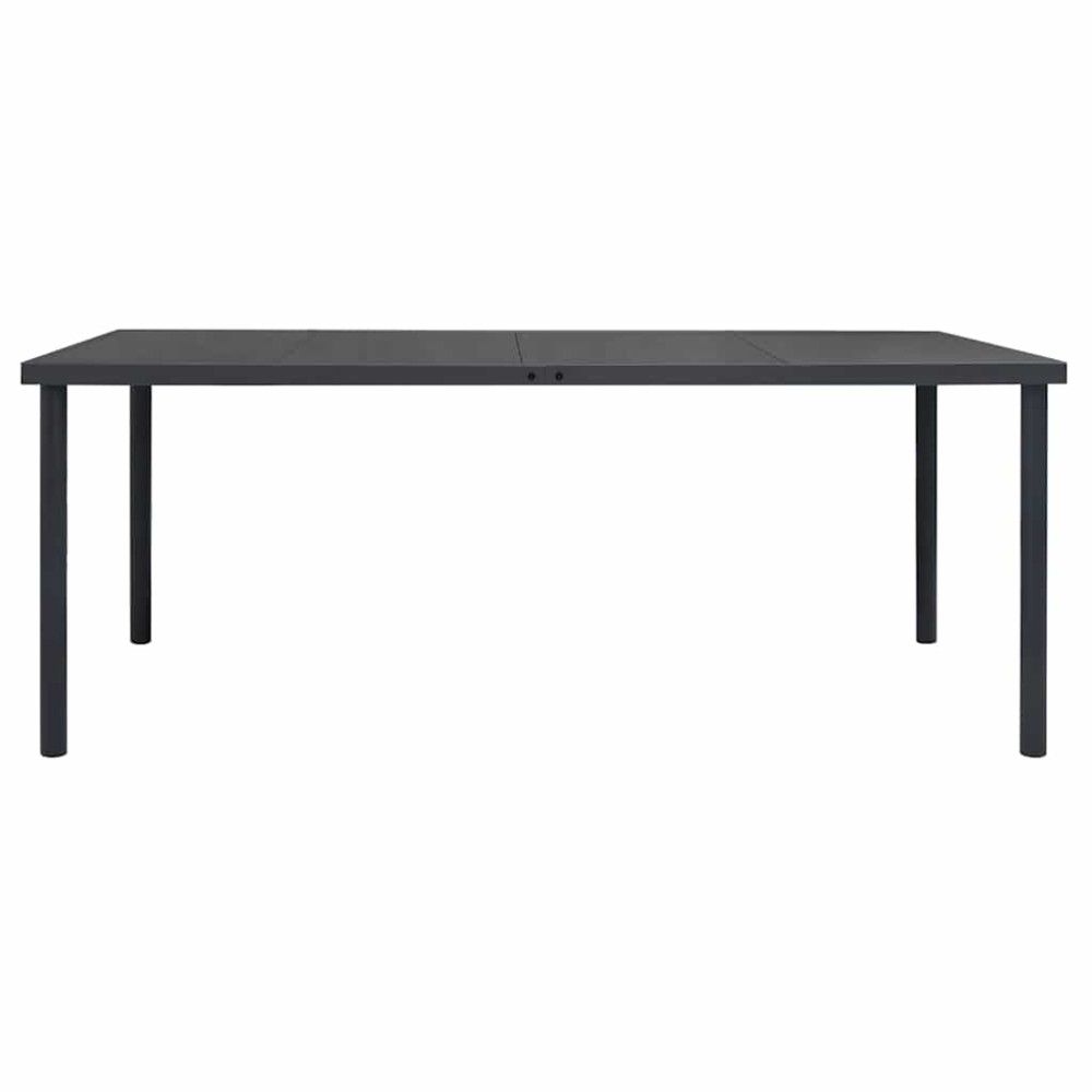 vidaXL Τραπεζαρία Εξωτερικού Χώρου Ανθρακί 190 x 90 x 74 εκ. Ατσάλινη