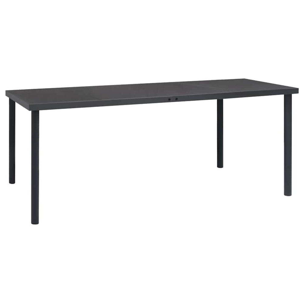 vidaXL Τραπεζαρία Εξωτερικού Χώρου Ανθρακί 190 x 90 x 74 εκ. Ατσάλινη
