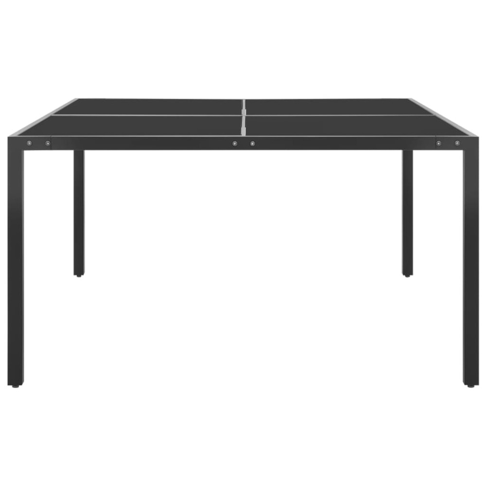 vidaXL Τραπέζι Κήπου Ανθρακί 130 x 130 x 72 εκ. από Γυαλί και Ατσάλι