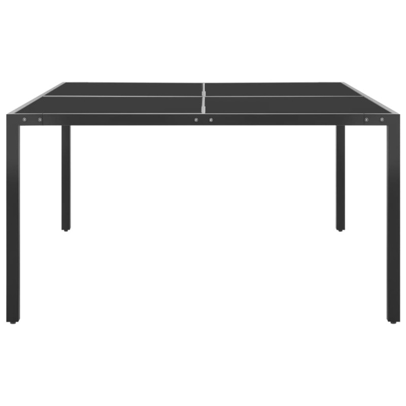 vidaXL Τραπέζι Κήπου Ανθρακί 130 x 130 x 72 εκ. από Γυαλί και Ατσάλι