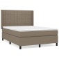 vidaXL Κρεβάτι Boxspring με Στρώμα Taupe 140x190 εκ. Υφασμάτινο