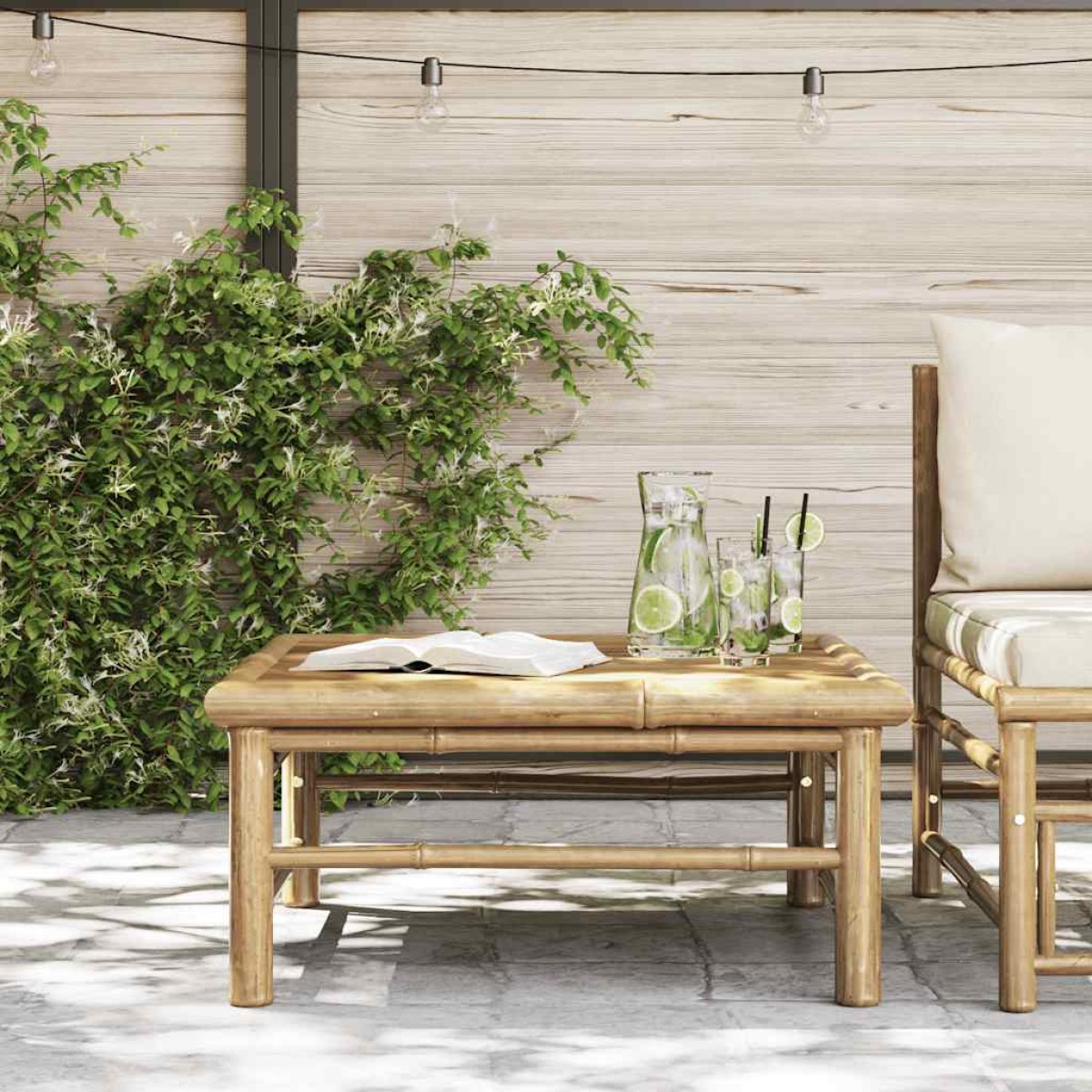 vidaXL Τραπέζι Κήπου 65 x 65 x 30 εκ. από Μπαμπού