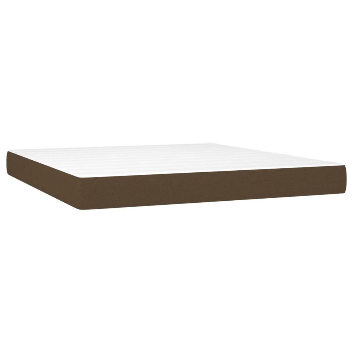 vidaXL Κρεβάτι Boxspring με Στρώμα & LED Σκ.Καφέ 180x200εκ. Υφασμάτινο