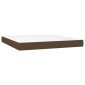vidaXL Κρεβάτι Boxspring με Στρώμα & LED Σκ.Καφέ 180x200εκ. Υφασμάτινο