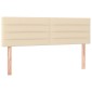 vidaXL Κρεβάτι Boxspring με Στρώμα & LED Κρεμ 140x200 εκ. Υφασμάτινο