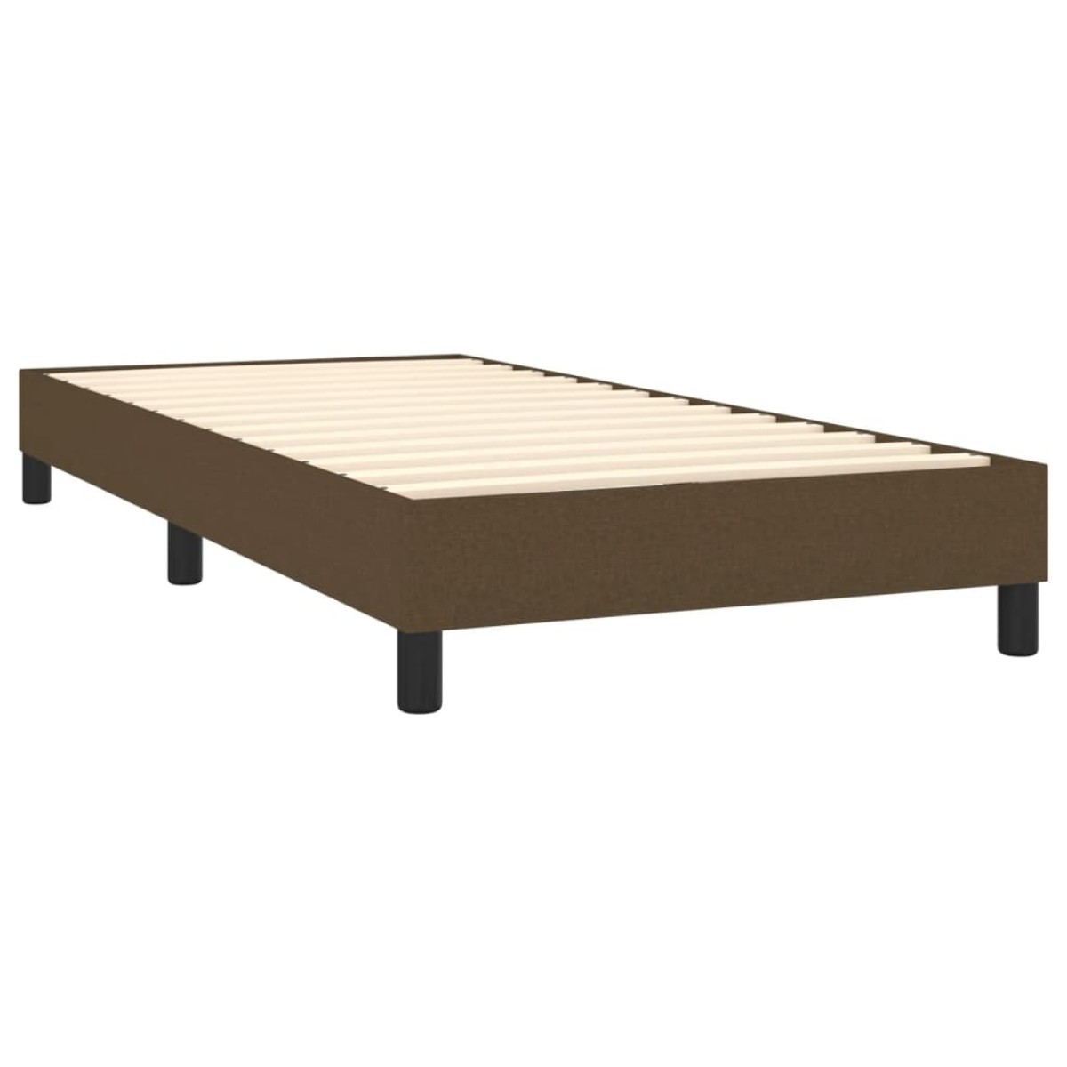 vidaXL Κρεβάτι Boxspring με Στρώμα & LED Σκ.Καφέ 80x200 εκ. Υφασμάτινο