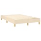 vidaXL Κρεβάτι Boxspring με Στρώμα & LED Κρεμ 120x200 εκ. Υφασμάτινο