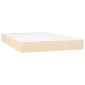 vidaXL Κρεβάτι Boxspring με Στρώμα & LED Κρεμ 120x200 εκ. Υφασμάτινο