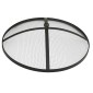 313360 vidaXL 2-in-1 Fire Pit and BBQ with Poker 59x59x60 cm Stainless Steel