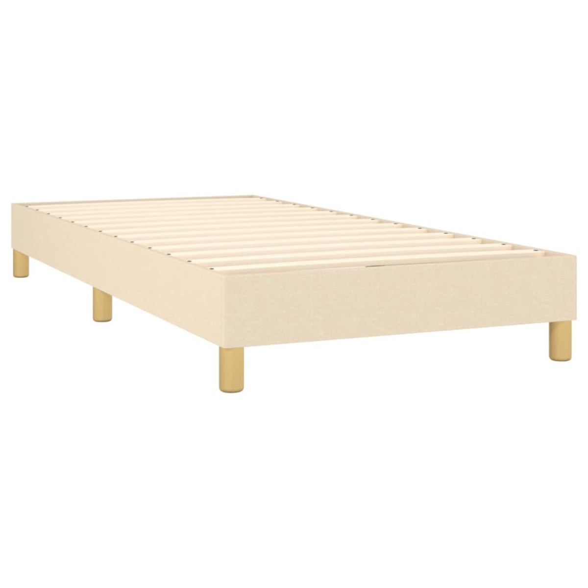 vidaXL Κρεβάτι Boxspring με Στρώμα & LED Κρεμ 90x190 εκ. Υφασμάτινο