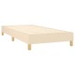 vidaXL Κρεβάτι Boxspring με Στρώμα & LED Κρεμ 90x190 εκ. Υφασμάτινο