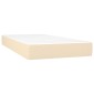 vidaXL Κρεβάτι Boxspring με Στρώμα & LED Κρεμ 90x190 εκ. Υφασμάτινο