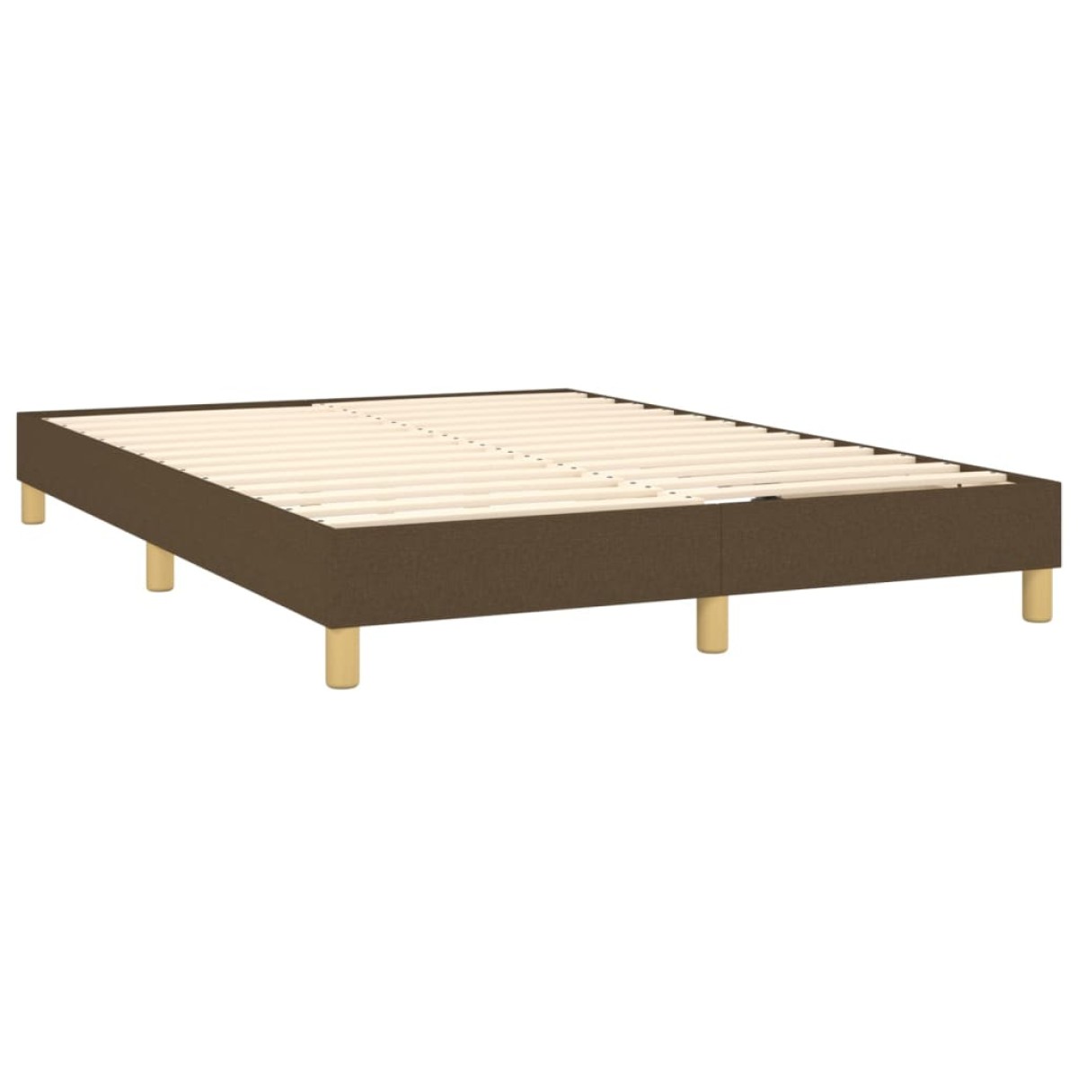 vidaXL Κρεβάτι Boxspring με Στρώμα & LED Σκ.Καφέ 140x190 εκ Υφασμάτινο