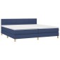 vidaXL Κρεβάτι Boxspring με Στρώμα & LED Μπλε 200x200 εκ. Υφασμάτινο