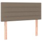 vidaXL Κρεβάτι Boxspring με Στρώμα & LED Taupe 90x200 εκ. Υφασμάτινο