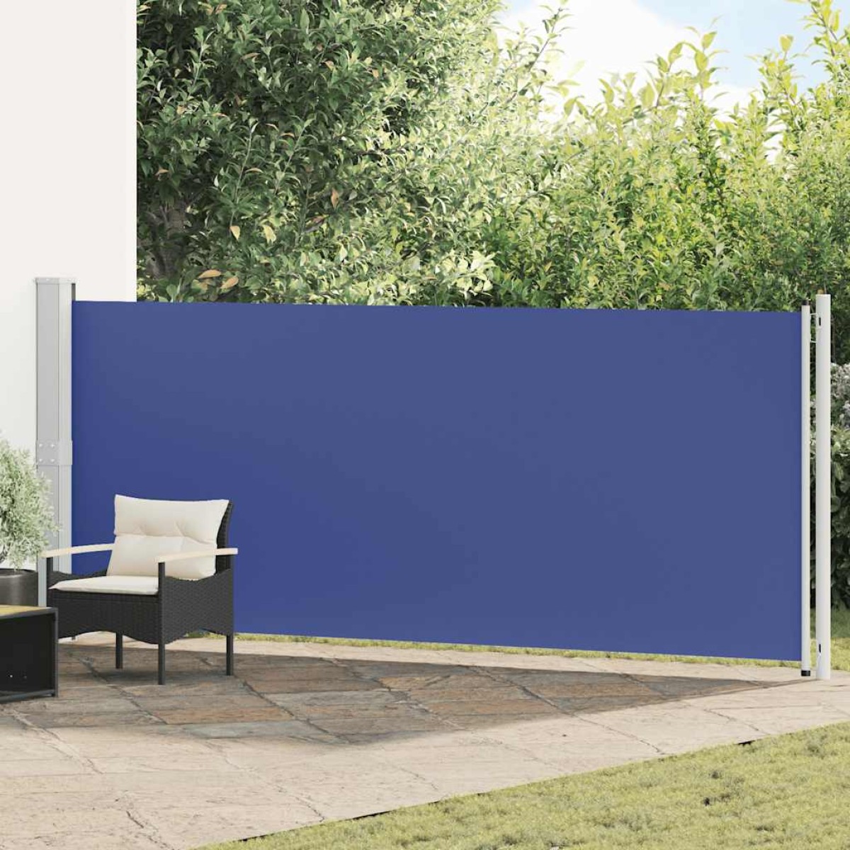 vidaXL Σκίαστρο Πλαϊνό Συρόμενο Βεράντας Μπλε 600 x 160 εκ.