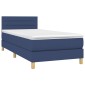 vidaXL Κρεβάτι Boxspring με Στρώμα & LED Μπλε 90x200 εκ. Υφασμάτινο