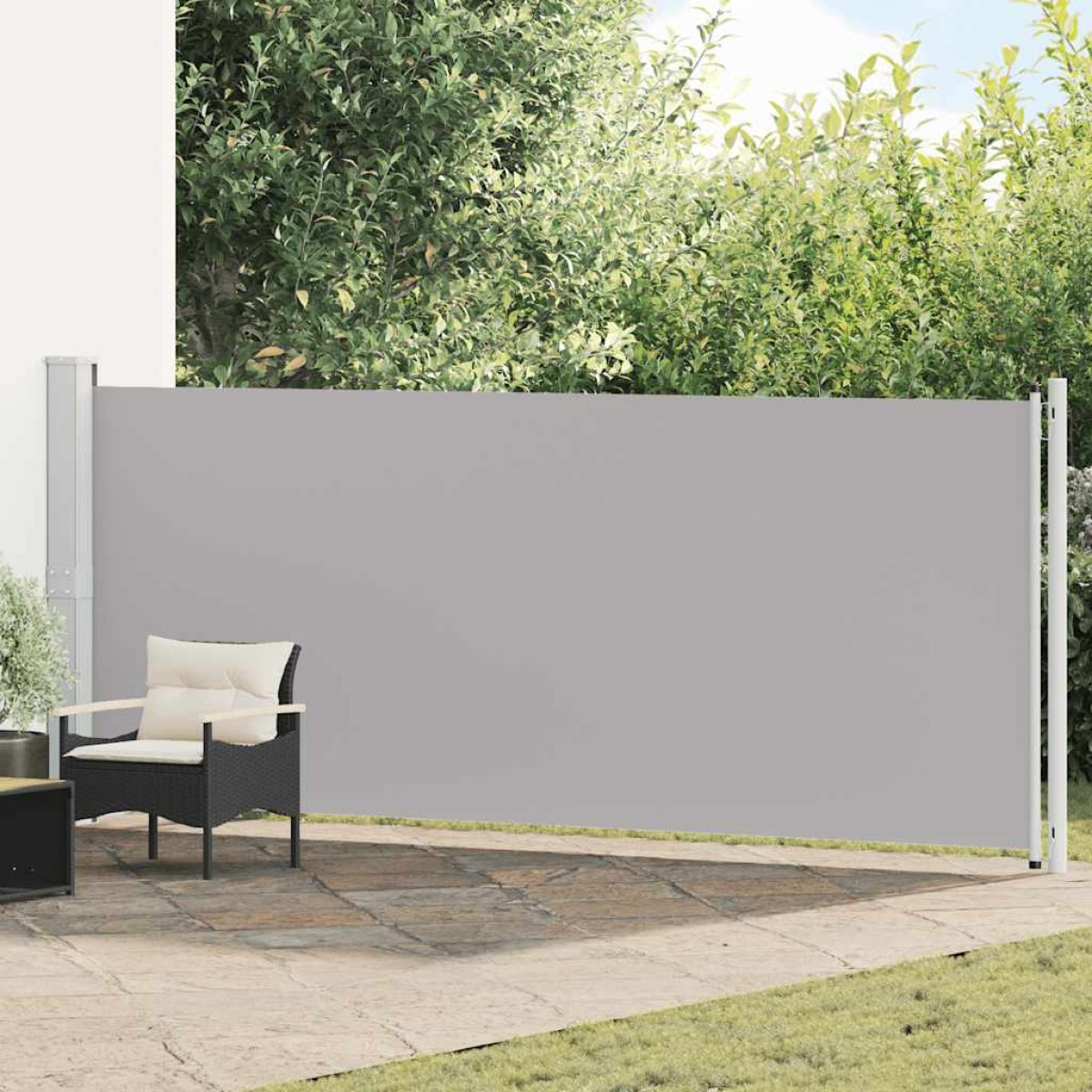 vidaXL Σκίαστρο Πλαϊνό Συρόμενο Βεράντας Γκρι 600 x 160 εκ.