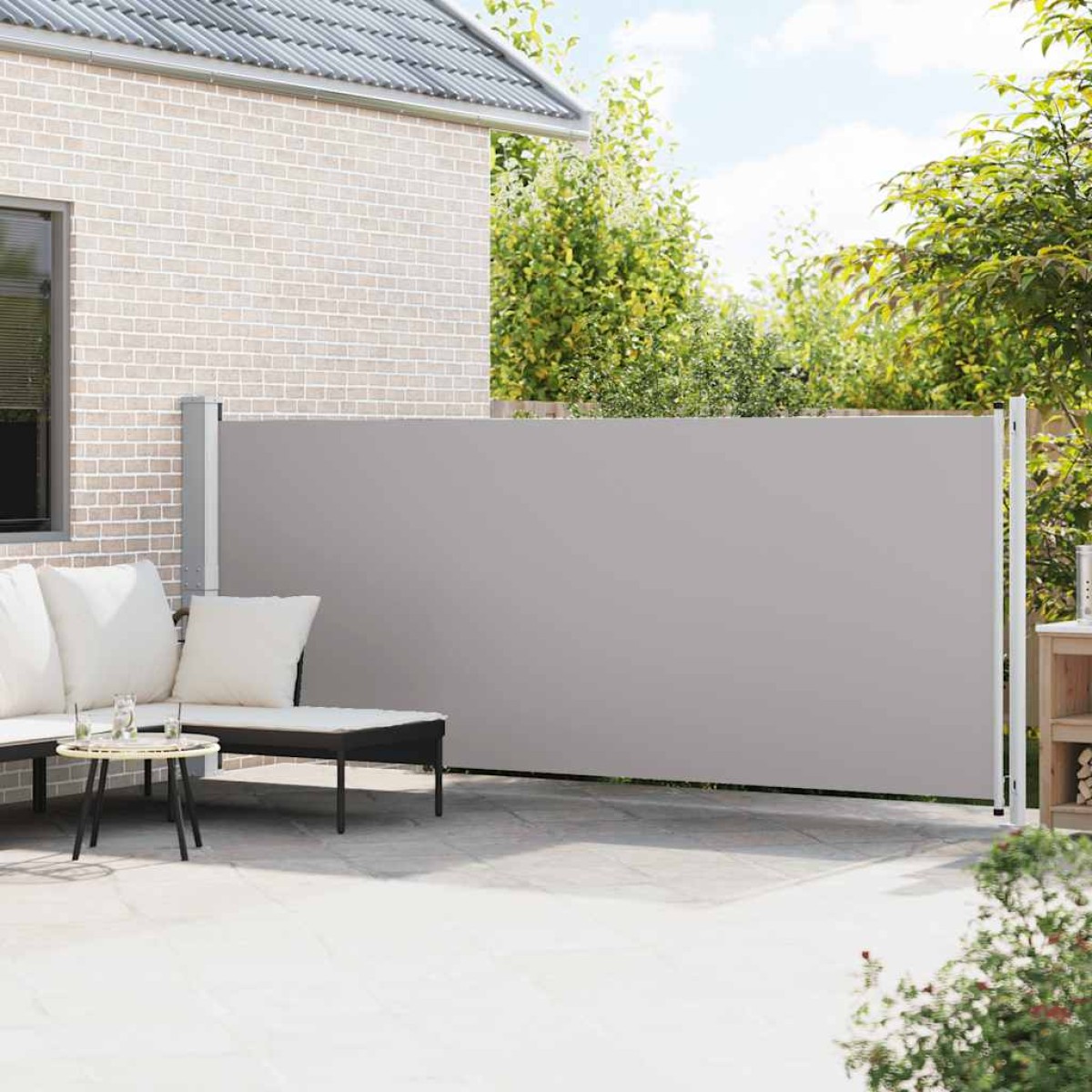 vidaXL Σκίαστρο Πλαϊνό Συρόμενο Βεράντας Γκρι 600 x 160 εκ.