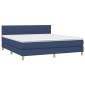 vidaXL Κρεβάτι Boxspring με Στρώμα & LED Μπλε 180x200 εκ. Υφασμάτινο