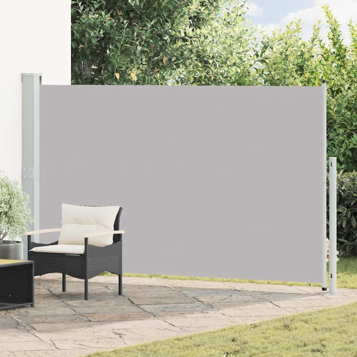 vidaXL Σκίαστρο Πλαϊνό Συρόμενο Βεράντας Γκρι 180 x 300 εκ.