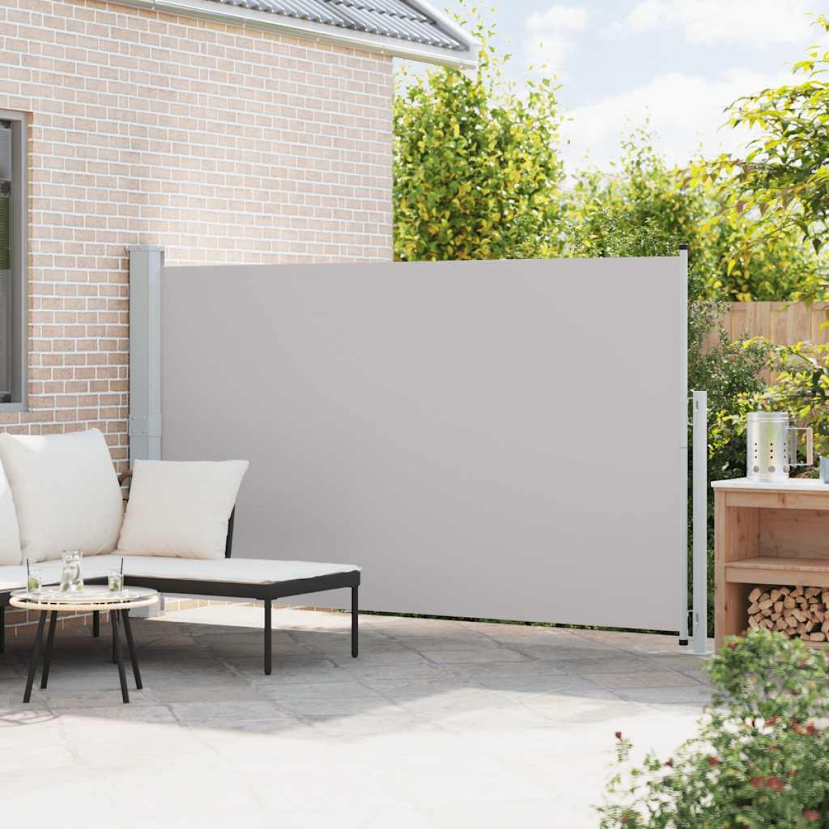 vidaXL Σκίαστρο Πλαϊνό Συρόμενο Βεράντας Γκρι 180 x 300 εκ.