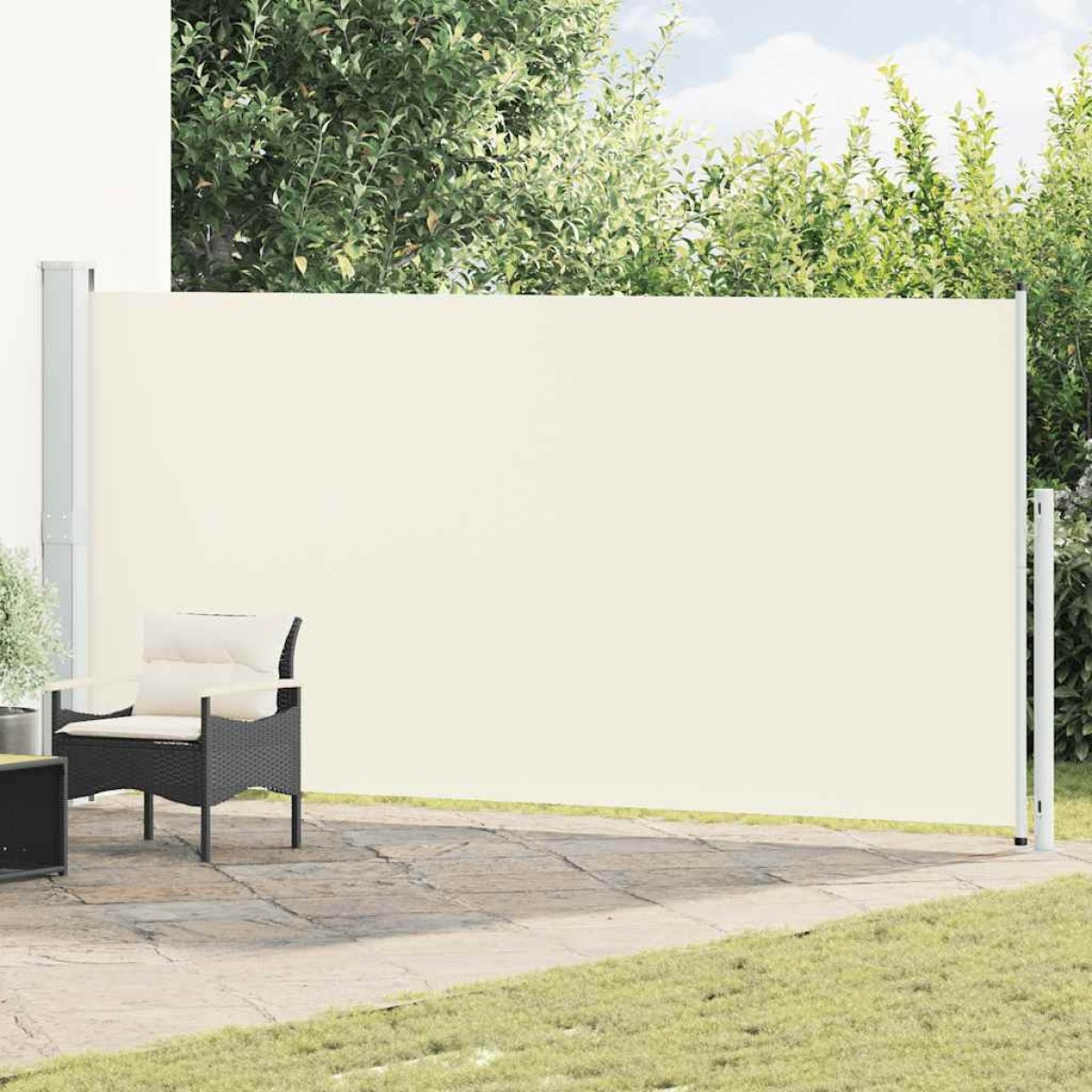 vidaXL Σκίαστρο Πλαϊνό Συρόμενο Βεράντας Κρεμ 180 x 500 εκ.