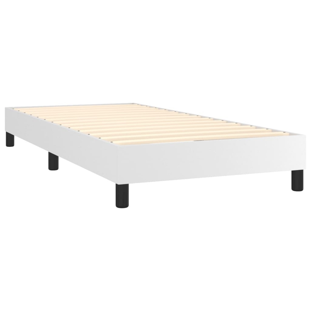 vidaXL Κρεβάτι Boxspring με Στρώμα & LED Λευκό 80x200 εκ. Συνθ. Δέρμα