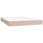 vidaXL Κρεβάτι Boxspring Στρώμα&LED Καπουτσίνο 140x200 εκ. Συνθ. Δέρμα