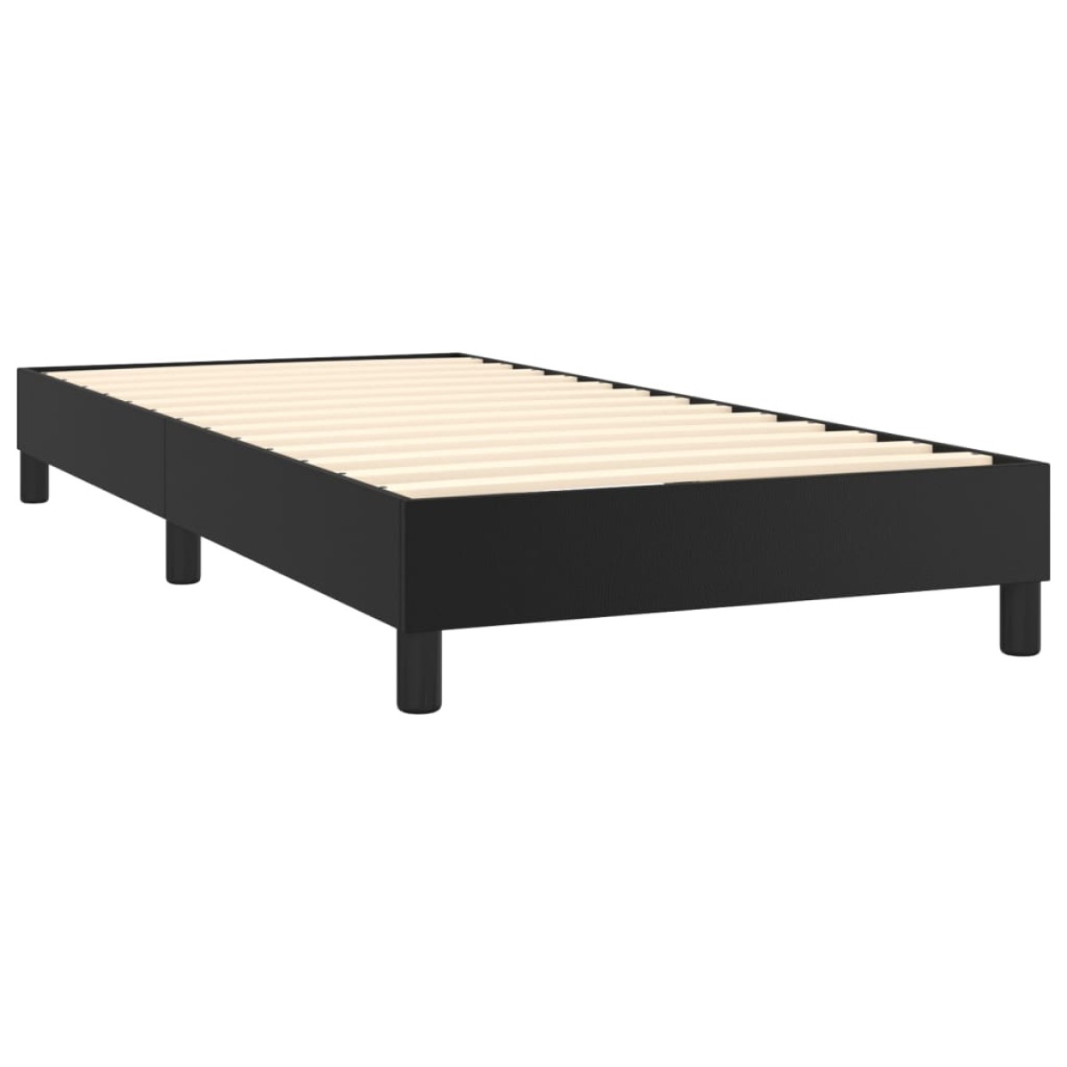 vidaXL Κρεβάτι Boxspring με Στρώμα & LED Μαύρο 100x200 εκ. Συνθ. Δέρμα