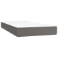 vidaXL Κρεβάτι Boxspring με Στρώμα & LED Γκρι 100x200 εκ. Συνθ. Δέρμα
