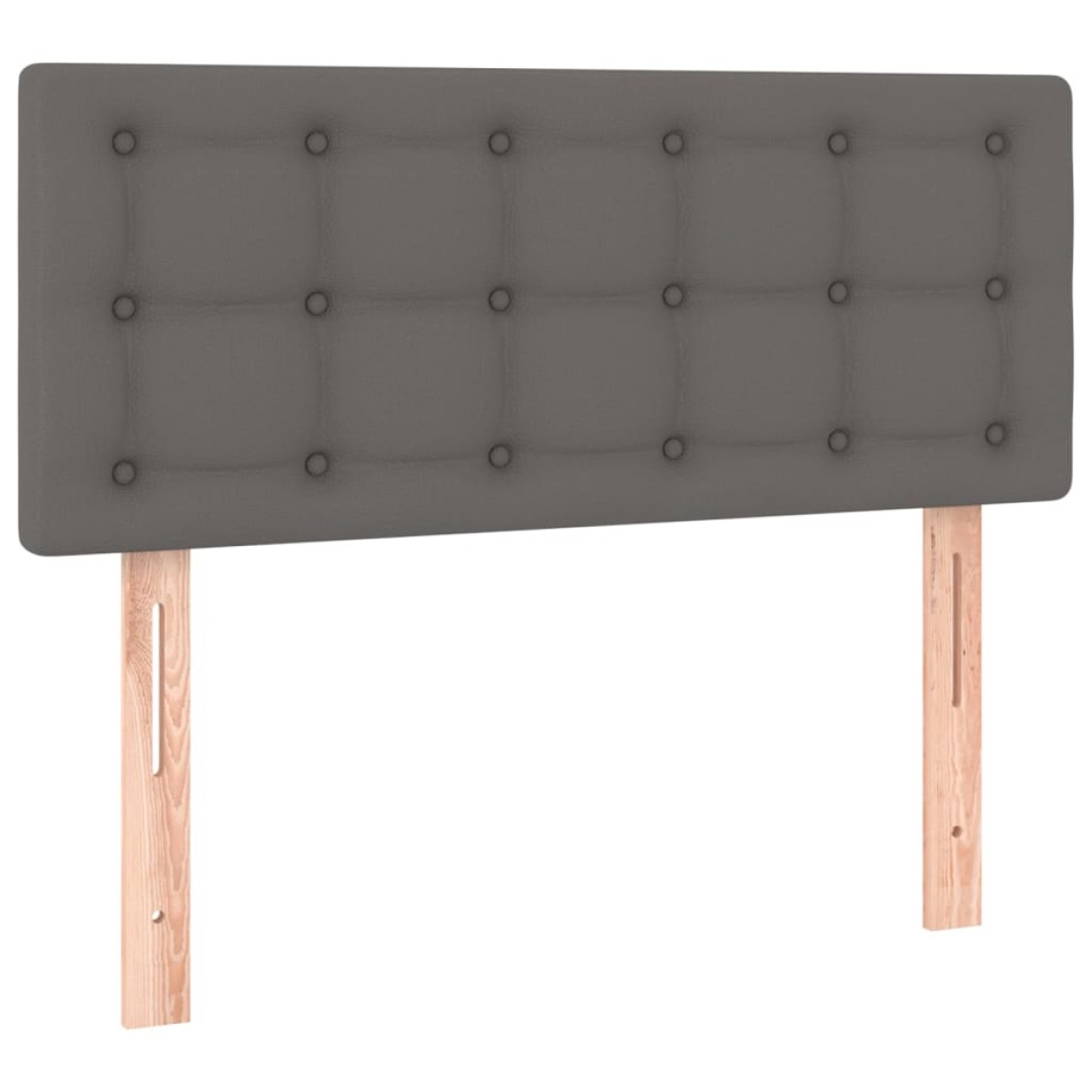 vidaXL Κρεβάτι Boxspring με Στρώμα & LED Γκρι 100x200 εκ. Συνθ. Δέρμα