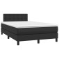 vidaXL Κρεβάτι Boxspring με Στρώμα & LED Μαύρο 120x200 εκ. Συνθ. Δέρμα