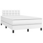 vidaXL Κρεβάτι Boxspring με Στρώμα & LED Λευκό 120x200 εκ. Συνθ. Δέρμα