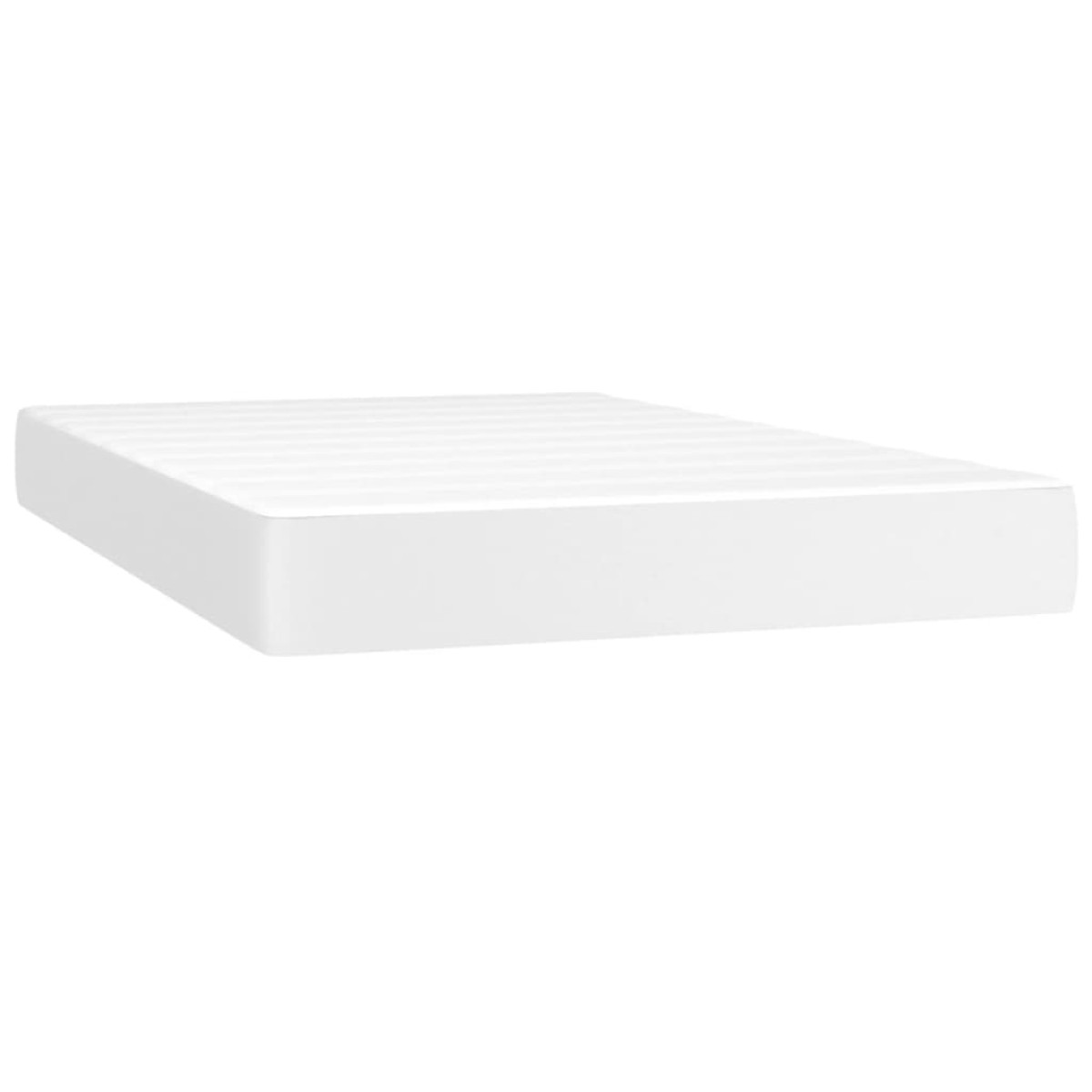 vidaXL Κρεβάτι Boxspring με Στρώμα & LED Λευκό 120x200 εκ. Συνθ. Δέρμα