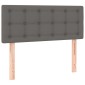 vidaXL Κρεβάτι Boxspring με Στρώμα & LED Γκρι 120x200 εκ. Συνθ. Δέρμα
