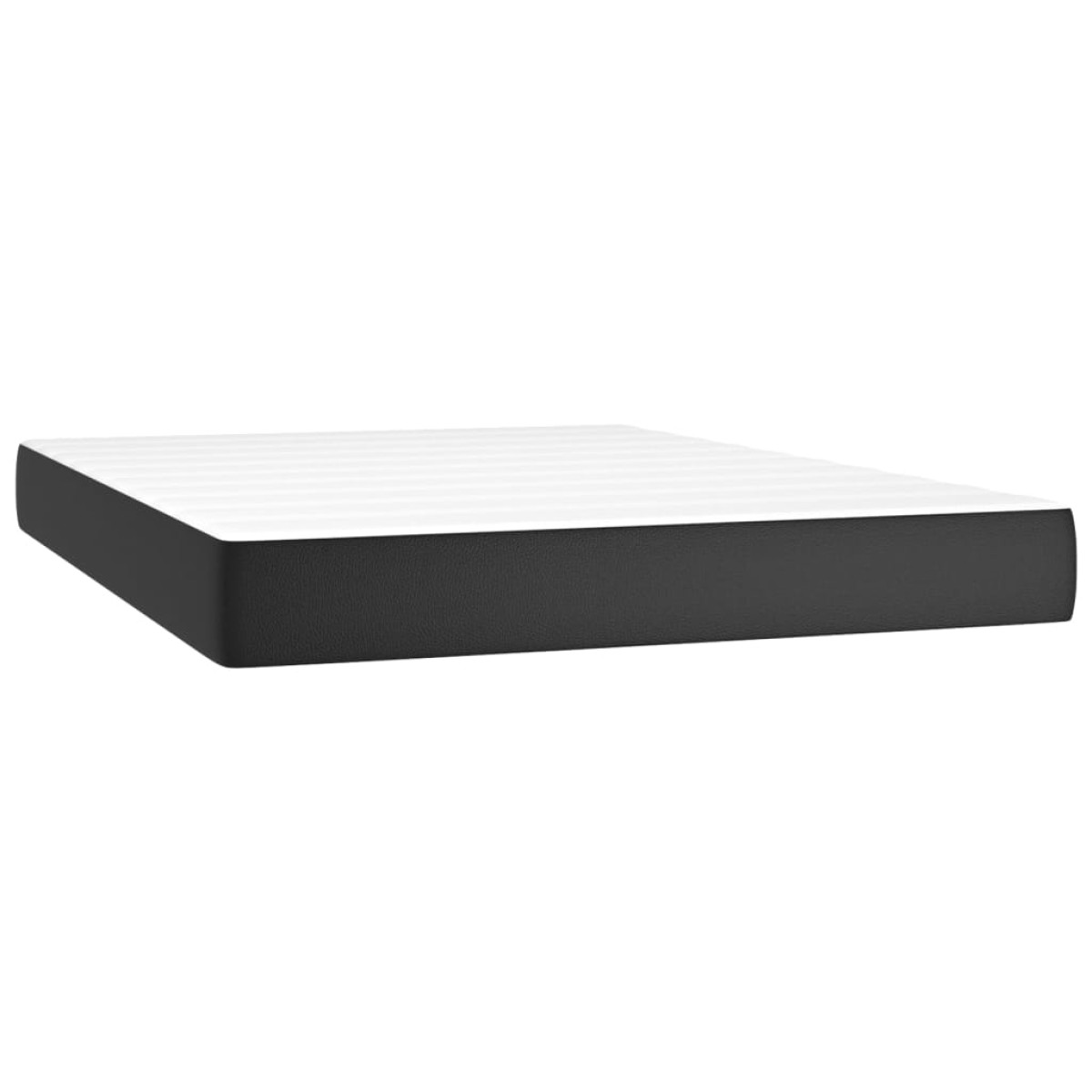 vidaXL Κρεβάτι Boxspring με Στρώμα & LED Μαύρο 140x190 εκ. Συνθ. Δέρμα