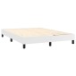 vidaXL Κρεβάτι Boxspring με Στρώμα & LED Λευκό 140x200 εκ. Συνθ. Δέρμα