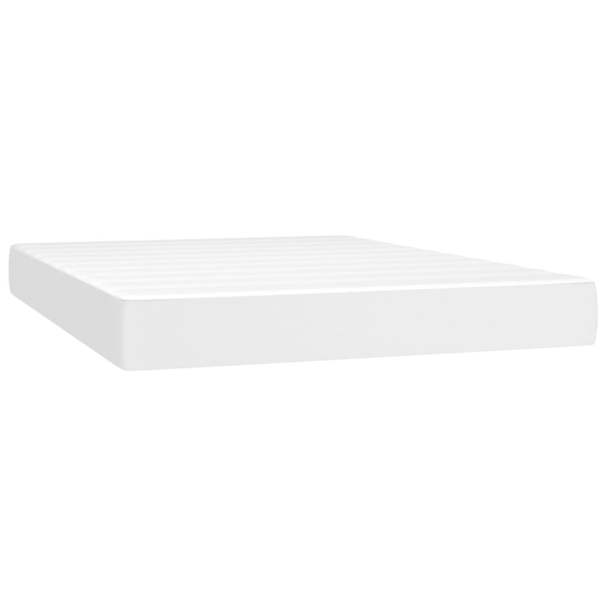 vidaXL Κρεβάτι Boxspring με Στρώμα & LED Λευκό 140x200 εκ. Συνθ. Δέρμα