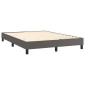 vidaXL Κρεβάτι Boxspring με Στρώμα & LED Γκρι 140x200 εκ. Συνθ. Δέρμα