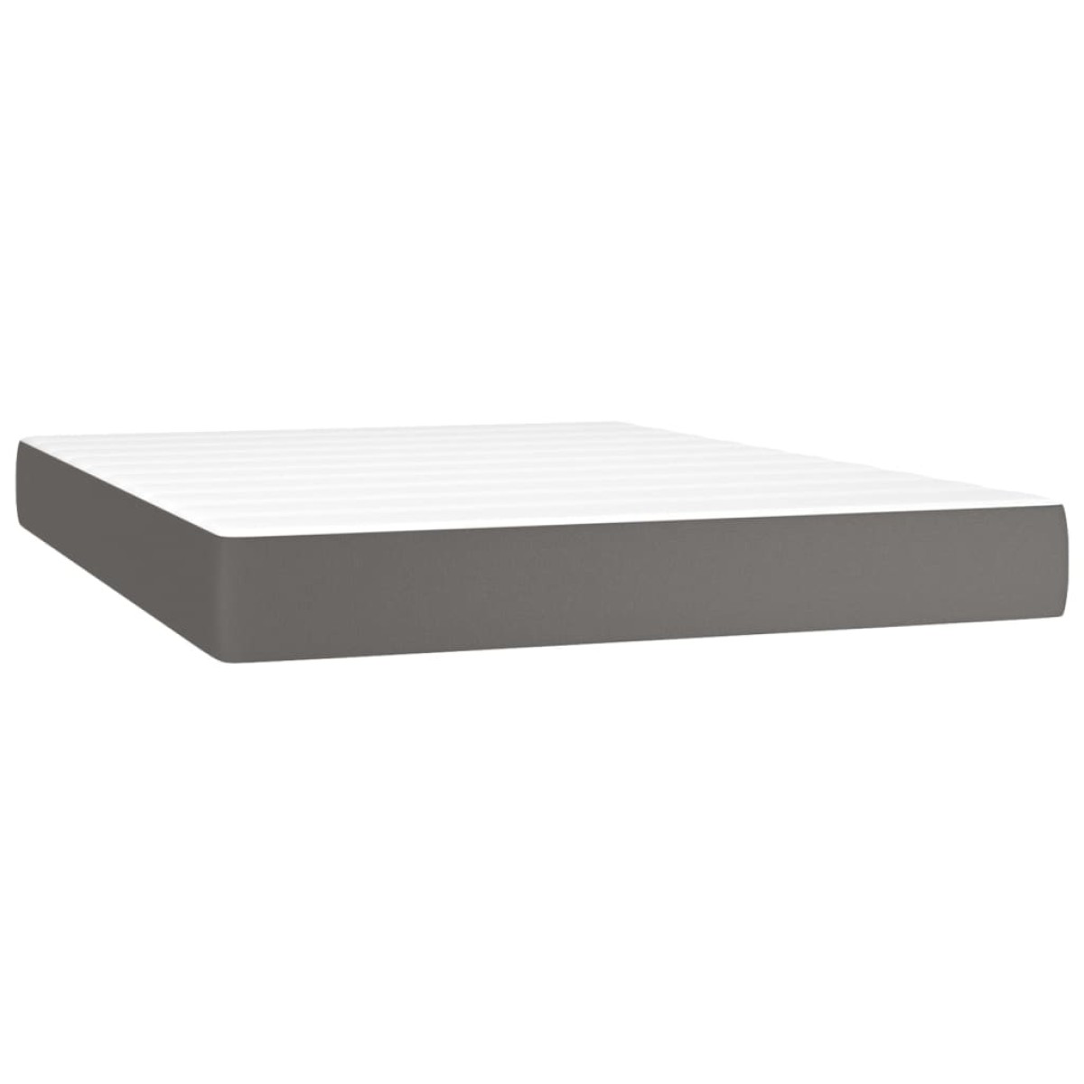 vidaXL Κρεβάτι Boxspring με Στρώμα & LED Γκρι 140x200 εκ. Συνθ. Δέρμα