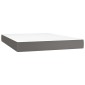 vidaXL Κρεβάτι Boxspring με Στρώμα & LED Γκρι 140x200 εκ. Συνθ. Δέρμα