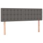 vidaXL Κρεβάτι Boxspring με Στρώμα & LED Γκρι 140x200 εκ. Συνθ. Δέρμα