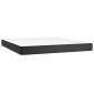 vidaXL Κρεβάτι Boxspring με Στρώμα & LED Μαύρο 160x200 εκ. Συνθ. Δέρμα
