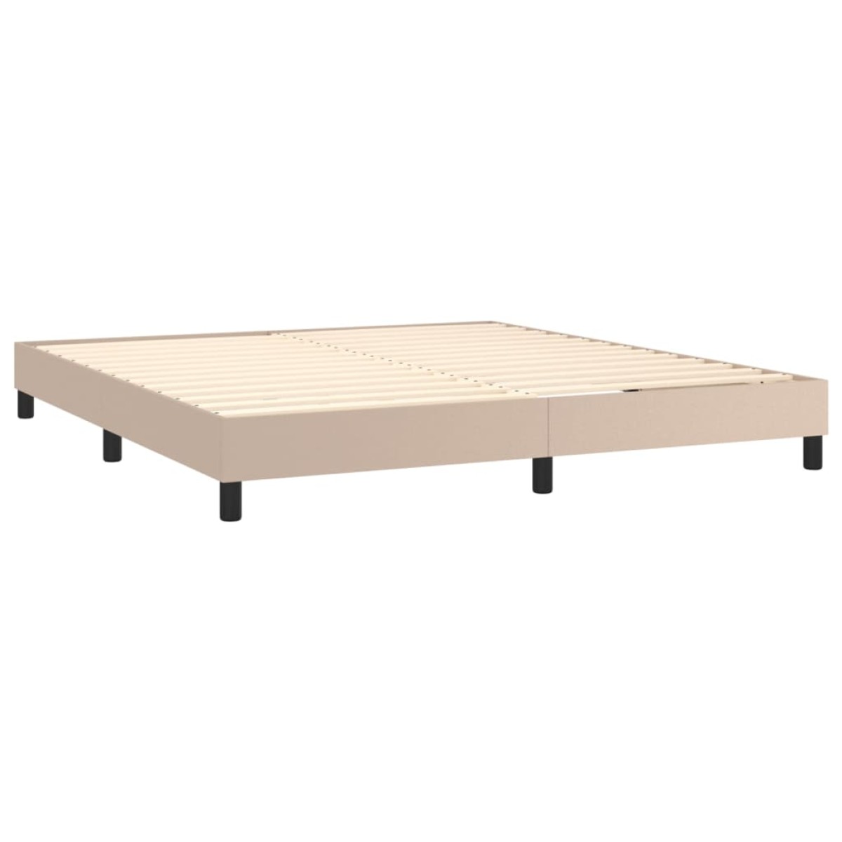 vidaXL Κρεβάτι Boxspring Στρώμα&LED Καπουτσίνο 160x200 εκ. Συνθ. Δέρμα