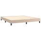 vidaXL Κρεβάτι Boxspring Στρώμα&LED Καπουτσίνο 160x200 εκ. Συνθ. Δέρμα